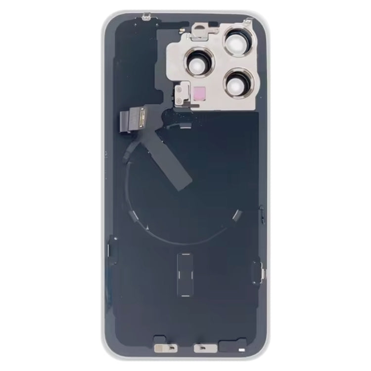 For iPhone 15 Pro Max Glass Battery Back Cover with Flash Bracket + Wireless Charging Module(Black) - Back Cover by PMC Jewellery | Online Shopping South Africa | PMC Jewellery | Buy Now Pay Later Mobicred