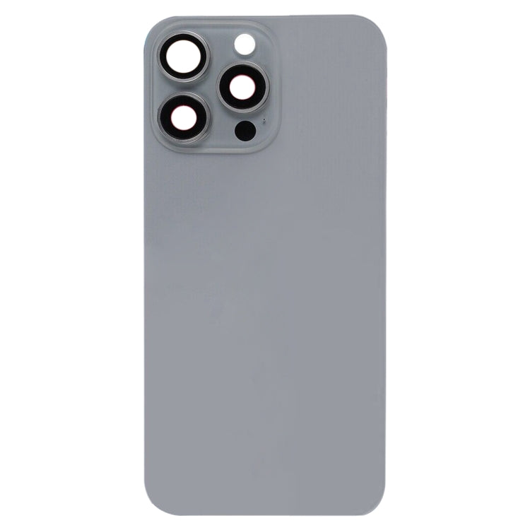 For iPhone 15 Pro Max Glass Battery Back Cover with Flash Bracket + Wireless Charging Module(Titanium gray) - Back Cover by PMC Jewellery | Online Shopping South Africa | PMC Jewellery | Buy Now Pay Later Mobicred