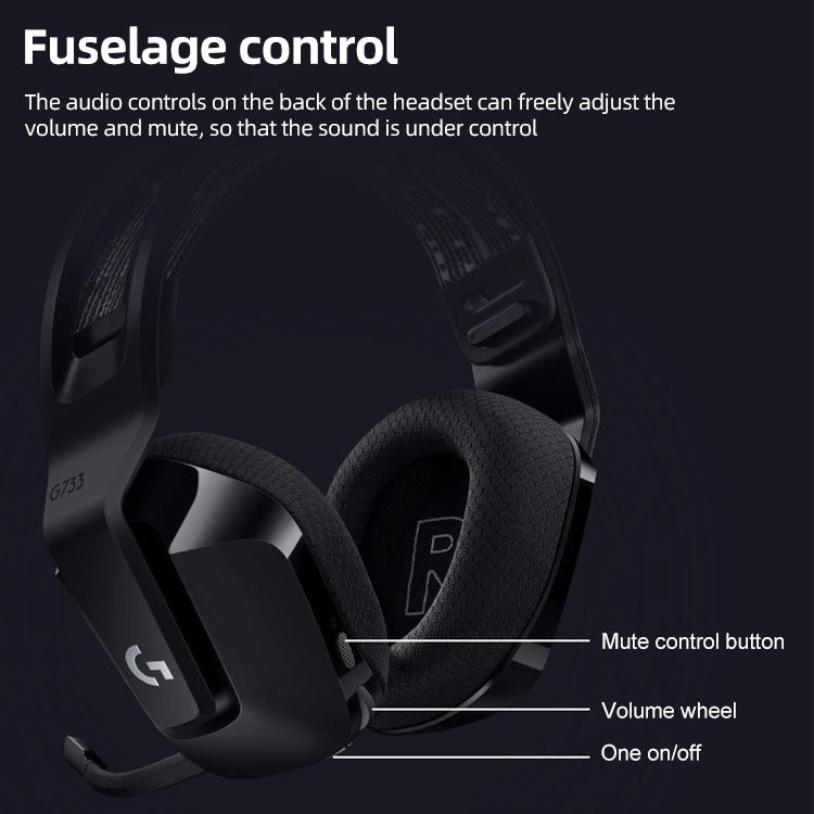 Logitech G733 LIGHT SPEED Wireless RGB Gaming Headset (Black) - free shipping - PMC TechLife - Order now!