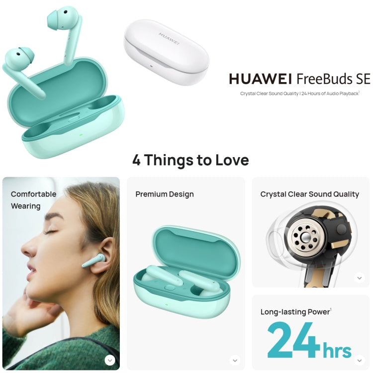 Original Huawei FreeBuds SE Bluetooth 5.2 Wireless Earphone (White) - Bluetooth Earphone by Huawei | Online Shopping South Africa | PMC Jewellery | Buy Now Pay Later Mobicred