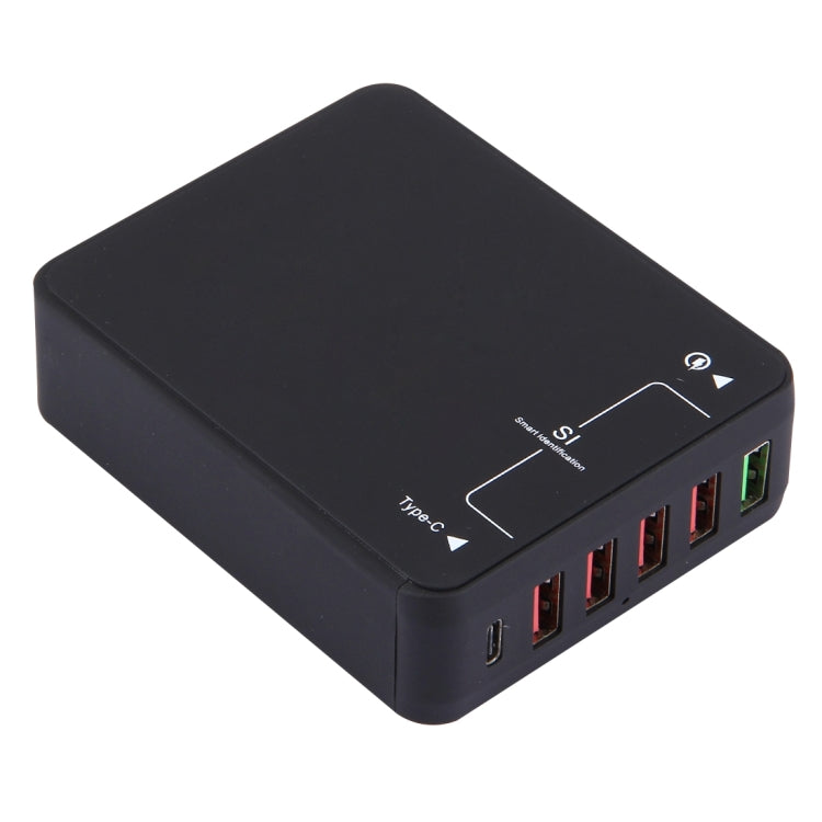 Q8118 1 Quick Charge 3.0 + 4 Smart Identification USB + 1 USB-C / Type-C 3.1 Desktop USB Charger - USB Charger by PMC Jewellery | Online Shopping South Africa | PMC Jewellery | Buy Now Pay Later Mobicred