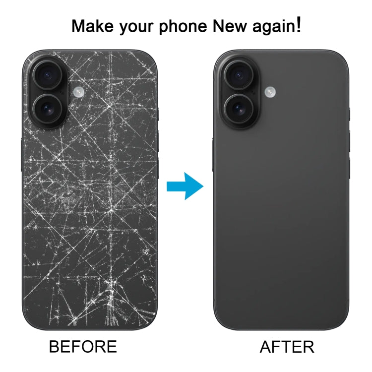 For iPhone 16 Plus Battery Back Cover with Camera Lens Cover(Black) -  by PMC TechLife | Online Shopping South Africa | PMC TechLife | Buy Now Pay Later Mobicred