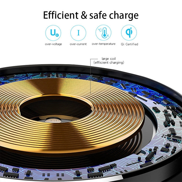 NewRixing NR-3500 Multi-function Atmosphere Light Wireless Charging Bluetooth Speaker with Hands-free Call Function, Support TF Card & USB & FM & AUX(Black) - free shipping - PMC Jewellery - Order now!