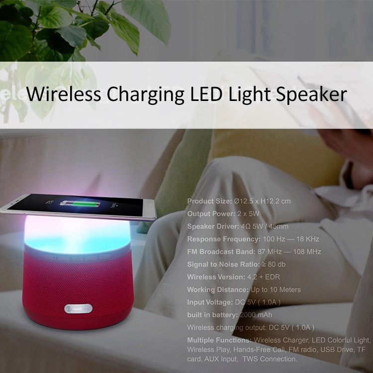 NewRixing NR-3500 Multi-function Atmosphere Light Wireless Charging Bluetooth Speaker with Hands-free Call Function, Support TF Card & USB & FM & AUX(Black) - Desktop Speaker by NewRixing | Online Shopping South Africa | PMC Jewellery | Buy Now Pay Later Mobicred