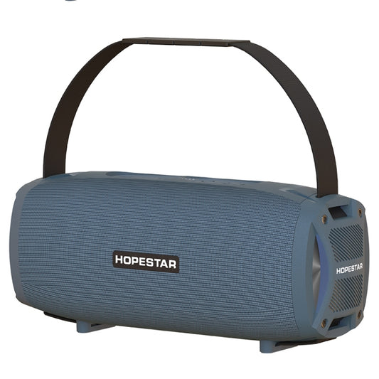 HOPESTAR H24 Pro TWS Portable Outdoor Waterproof Woven Textured Bluetooth Speaker with Rhythm Light, Support Hands-free Call & U Disk & TF Card & 3.5mm AUX & FM (Blue) - Desktop Speaker by HOPESTAR | Online Shopping South Africa | PMC Jewellery | Buy Now Pay Later Mobicred