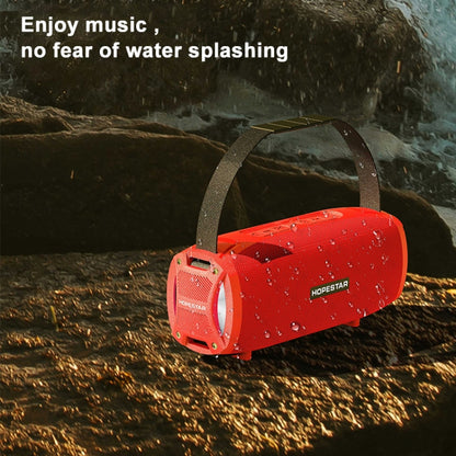 HOPESTAR H24 Pro TWS Portable Outdoor Waterproof Woven Textured Bluetooth Speaker with Rhythm Light, Support Hands-free Call & U Disk & TF Card & 3.5mm AUX & FM (Black) - Desktop Speaker by HOPESTAR | Online Shopping South Africa | PMC Jewellery | Buy Now Pay Later Mobicred