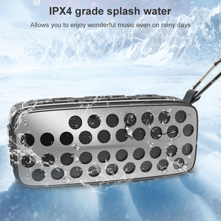 NewRixing NR-4011 Outdoor Splash Water Bluetooth Speaker, Support Hands-free Call / TF Card / FM / U Disk (Grey) - Desktop Speaker by NewRixing | Online Shopping South Africa | PMC Jewellery | Buy Now Pay Later Mobicred