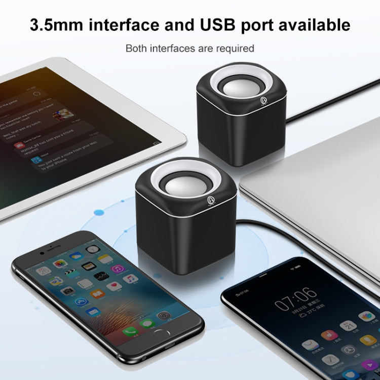 A1 Upgraded Version USB Wire-controlled 4D Stereo Sound Mini Wired Speaker, Cable Length: 1.3m(Black) -  by PMC TechLife | Online Shopping South Africa | PMC TechLife | Buy Now Pay Later Mobicred