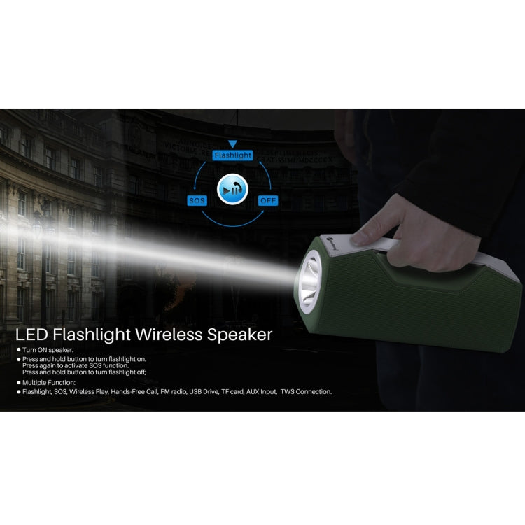 NewRixing NR-2028 Portable Lighting Wireless Bluetooth Stereo Speaker Support TWS Function Speaker (Grey) - free shipping - PMC Jewellery - Order now!
