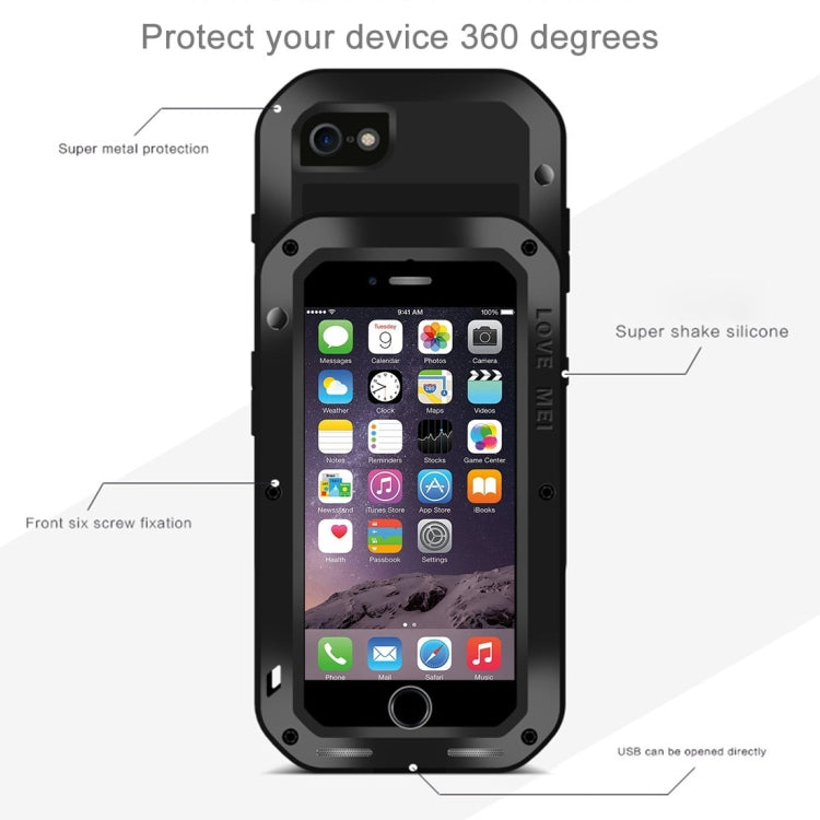 LOVE MEI for  iPhone 7 Professional and Powerful Dustproof Shockproof Anti-slip Metal Protective Case(Silver) - free shipping - PMC TechLife - Order now!