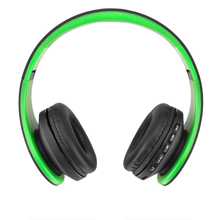 BTH-811 Folding Stereo Wireless  Bluetooth Headphone Headset with MP3 Player FM Radio, for Xiaomi, iPhone, iPad, iPod, Samsung, HTC, Sony, Huawei and Other Audio Devices(Green) - Headset & Headphone by PMC Jewellery | Online Shopping South Africa | PMC Jewellery | Buy Now Pay Later Mobicred