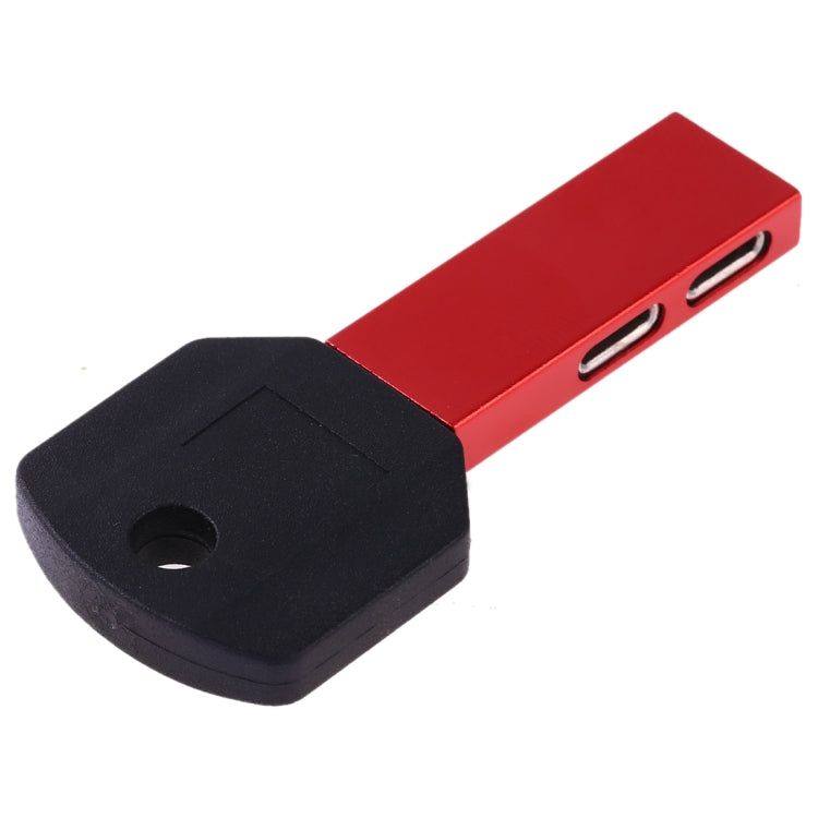 RC16 Dual 8 Pin Female to 8 Pin Male Key Shape Mini Portable Audio & Charge Adapter(Red) - Converter & Adapter by PMC Jewellery | Online Shopping South Africa | PMC Jewellery | Buy Now Pay Later Mobicred