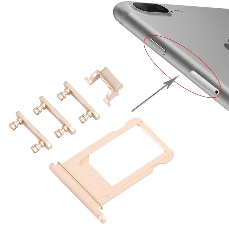 Card Tray + Volume Control Key + Power Button + Mute Switch Vibrator Key for iPhone 7 Plus(Gold) - iPhone 7 Plus Parts by PMc TechLife | Online Shopping South Africa | PMc TechLife | Buy Now Pay Later Mobicred