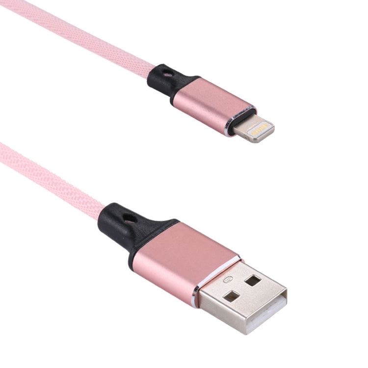 1m 2A USB to 8 Pin Nylon Weave Style Data Sync Charging Cable(Pink) - free shipping - PMC Jewellery - Order now!