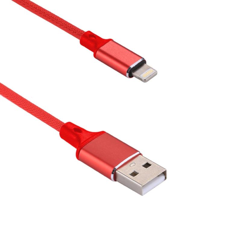 1m 2A USB to 8 Pin Nylon Weave Style Data Sync Charging Cable(Red) - Normal Style Cable by PMC Jewellery | Online Shopping South Africa | PMC Jewellery | Buy Now Pay Later Mobicred