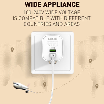 LDNIO A201 2.4A Dual USB Charging Head Travel Direct Charge Mobile Phone Adapter Charger With Micro USB Data Cable(US Plug) - USB Charger by LDNIO | Online Shopping South Africa | PMC Jewellery | Buy Now Pay Later Mobicred