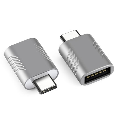 2 PCS SBT-148 USB-C / Type-C Male to USB 3.0 Female Zinc Alloy Adapter(Space Silver) - Converter & Adapter by PMC Jewellery | Online Shopping South Africa | PMC Jewellery | Buy Now Pay Later Mobicred