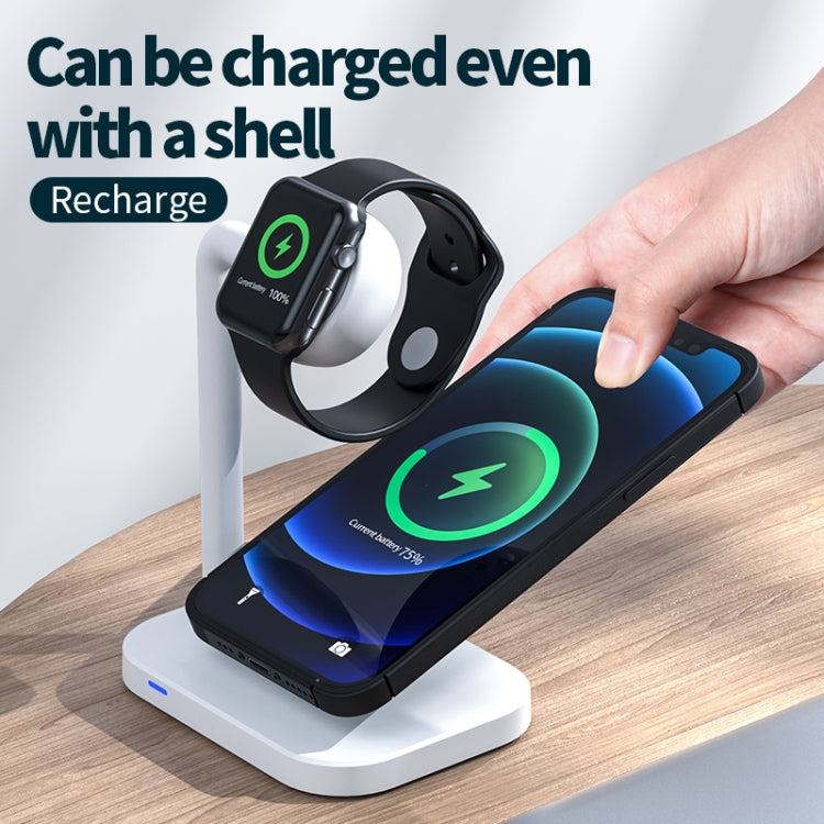 adj-984 2 in 1 Electromagnetic Induction Wireless Charger for Mobile Phones & Apple Watches & AirPods(Black) - Multifunction Charger by PMC Jewellery | Online Shopping South Africa | PMC Jewellery | Buy Now Pay Later Mobicred