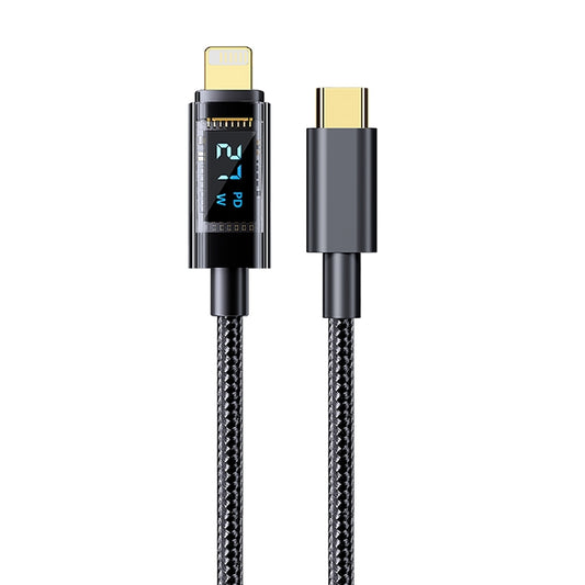 Mutural Li-CC005 1.2m PD20W Transparent Digital Display USB-C / Type-C to 8 Pin Charging Data Cable - 2 in 1 Cable by Mutural | Online Shopping South Africa | PMC Jewellery | Buy Now Pay Later Mobicred