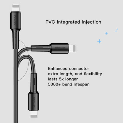 Yesido CA42 2.4A USB to 8 Pin Charging Cable, Length: 1m (Black) - Normal Style Cable by Yesido | Online Shopping South Africa | PMC Jewellery | Buy Now Pay Later Mobicred