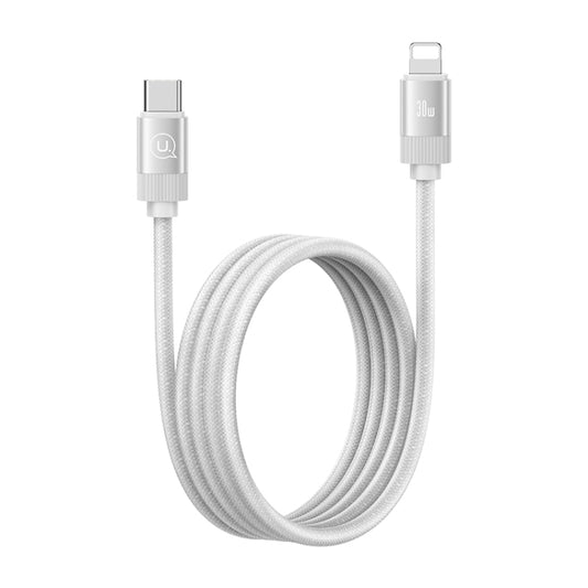 USAMS US-SJ705 Type-C to 8 Pin 30W Fast Charge Magnetic Data Cable, Length: 1m (Silver) - 2 in 1 Cable by USAMS | Online Shopping South Africa | PMC Jewellery | Buy Now Pay Later Mobicred