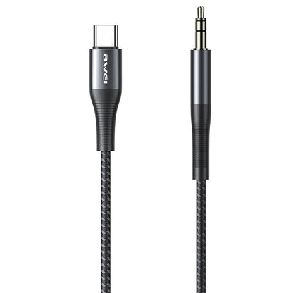 awei CL-116T Type-C / USB-C to 3.5mm Hi-Fi Audio Cable (Black Grey) - Video & Audio Cable by awei | Online Shopping South Africa | PMC Jewellery | Buy Now Pay Later Mobicred