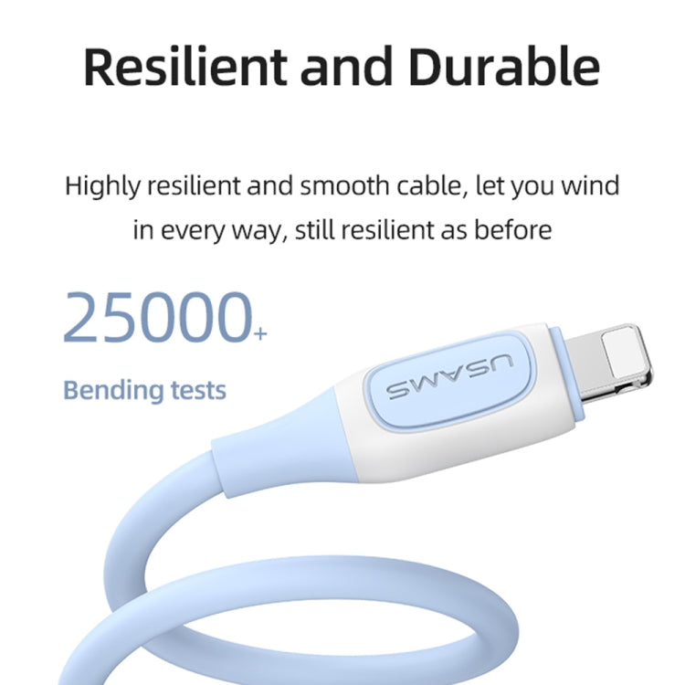 USAMS US-SJ595 Jelly Series USB to 8 Pin Two-Color Data Cable, Cable Length: 1m(Blue) - Normal Style Cable by USAMS | Online Shopping South Africa | PMC Jewellery | Buy Now Pay Later Mobicred