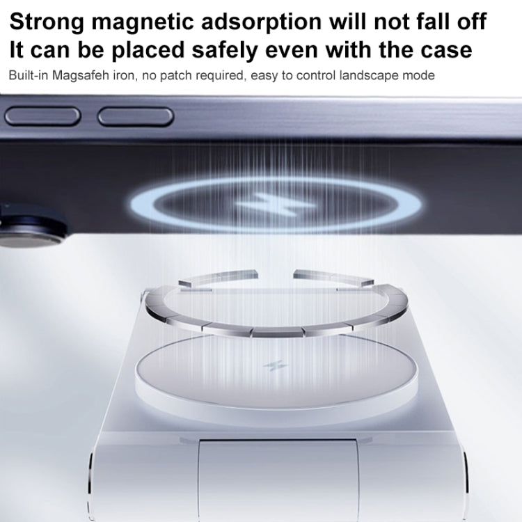 iFORCE T9 15W 3 in 1 Desktop Foldable Multi-Function Stand Magsafe Wireless Charger (White) - Wireless Charger by PMC Jewellery | Online Shopping South Africa | PMC Jewellery | Buy Now Pay Later Mobicred