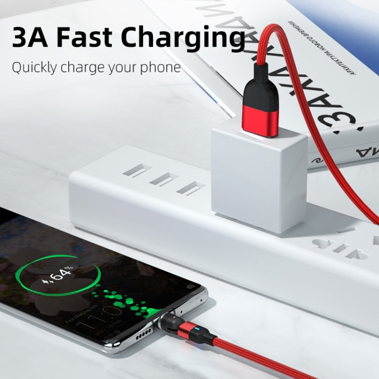 2m 3A Output 3 in 1 USB to 8 Pin + USB-C / Type-C + Micro USB 540 Degree Rotating Magnetic Data Sync Charging Cable(Black) - free shipping - PMC Jewellery - Order now!
