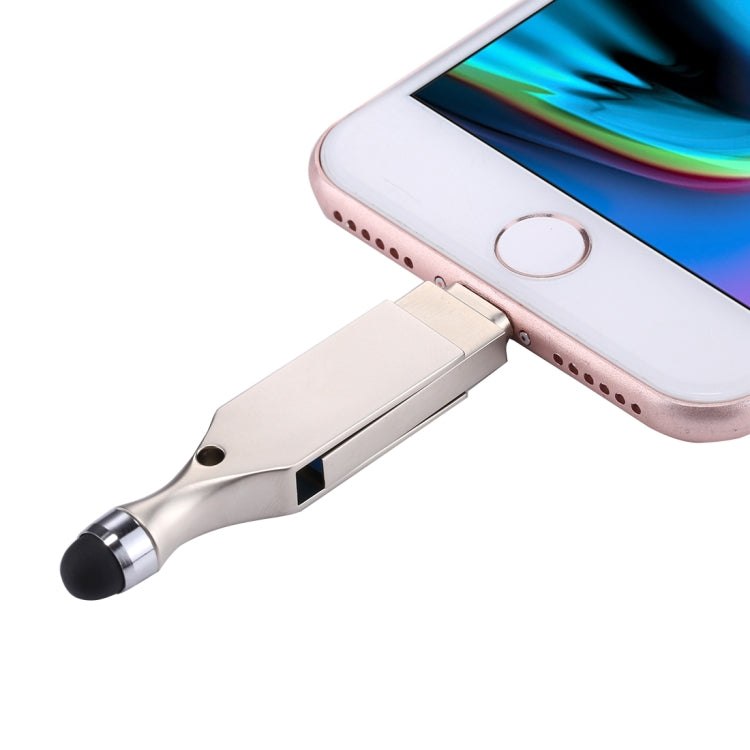 RQW-10E 2 in 1 USB 2.0 & 8 Pin 64GB Flash Drive with Stylus Pen, for iPhone & iPad & iPod & Most Android Smartphones & PC Computer - U Disk & Card Reader by PMC Jewellery | Online Shopping South Africa | PMC Jewellery | Buy Now Pay Later Mobicred