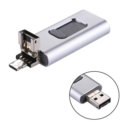 easyflash RQW-01B 3 in 1 USB 2.0 & 8 Pin & Micro USB 32GB Flash Drive(Silver) - U Disk & Card Reader by PMC Jewellery | Online Shopping South Africa | PMC Jewellery | Buy Now Pay Later Mobicred