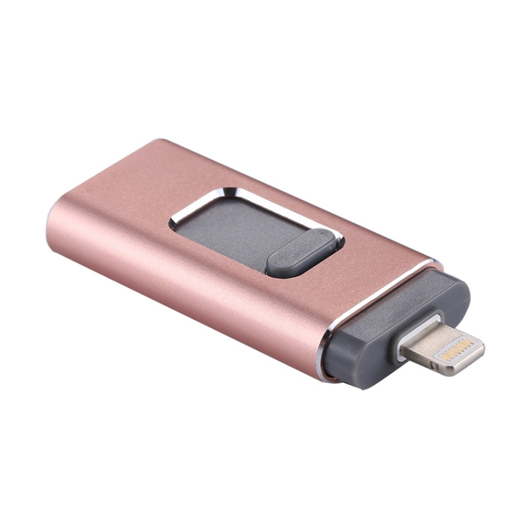 easyflash RQW-01B 3 in 1 USB 2.0 & 8 Pin & Micro USB 16GB Flash Drive(Rose Gold) - U Disk & Card Reader by PMC Jewellery | Online Shopping South Africa | PMC Jewellery | Buy Now Pay Later Mobicred