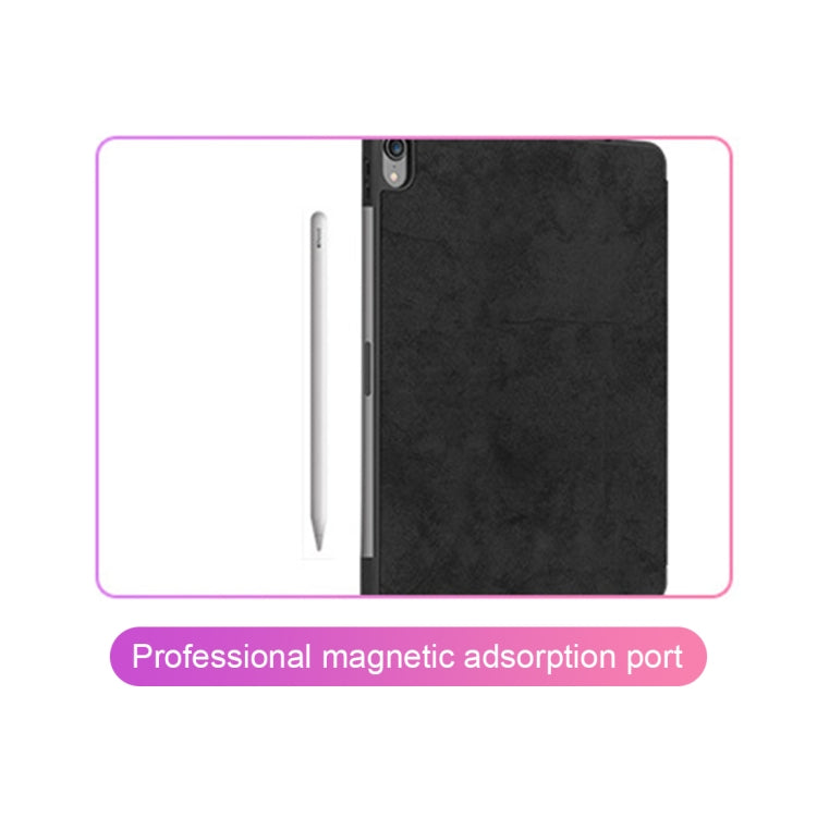 Horizontal Flip Leather Case with Pen Slot Three-folding Holder & Wake-up / Sleep Function for iPad Air 13 2024 / Pro 12.9 (2018)(Black) - iPad Pro 12.9 (2018) Cases by PMC Jewellery | Online Shopping South Africa | PMC Jewellery | Buy Now Pay Later Mobicred