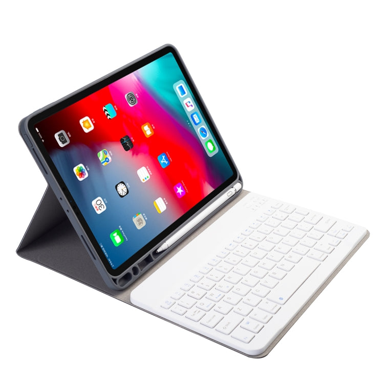 RK11 For iPad Pro 11 inch Silk Texture Detachable Plastic Bluetooth Keyboard Leather Tablet Case with Pen Slot & Stand Function(Red) - For iPad Pro by PMC TechLife | Online Shopping South Africa | PMC TechLife