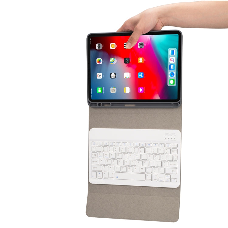 RK11 For iPad Pro 11 inch Silk Texture Detachable Plastic Bluetooth Keyboard Leather Tablet Case with Pen Slot & Stand Function(Red) - For iPad Pro by PMC TechLife | Online Shopping South Africa | PMC TechLife