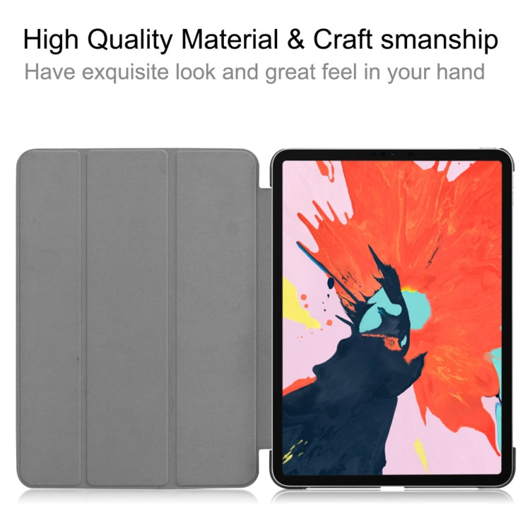 Custer Texture Horizontal Flip PU Leather Case for iPad Air 13 2024 / iPad Pro 12.9 inch (2018), with Three-folding Holder & Sleep / Wake-up Function(Red) - iPad Pro 12.9 (2018) Cases by PMC TechLife | Online Shopping South Africa | PMC TechLife | Buy Now Pay Later Mobicred