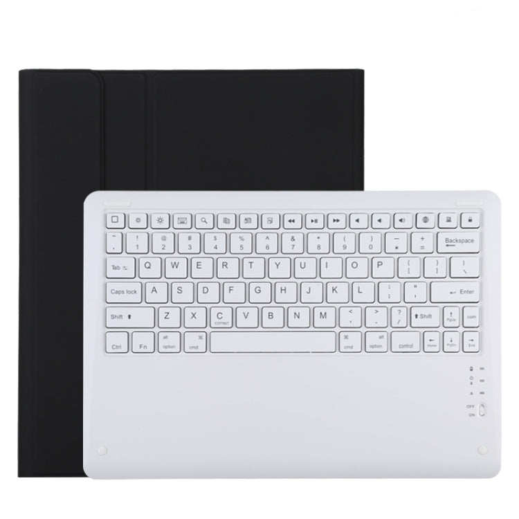 T129 Detachable Bluetooth White Keyboard Microfiber Leather Tablet Case for iPad Pro 12.9 inch (2020), with Holder (Black) - For iPad Pro by PMC Jewellery | Online Shopping South Africa | PMC Jewellery | Buy Now Pay Later Mobicred
