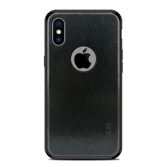 For iPhone X MOFI Shockproof PC+TPU+PU Leather Protective Back Case(Black) - More iPhone Cases by MOFI | Online Shopping South Africa | PMC Jewellery