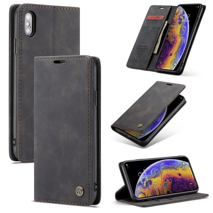 For iPhone XS Max CaseMe-013 Multifunctional Retro Frosted Horizontal Flip Leather Case with Card Slot & Holder & Wallet(Black) - More iPhone Cases by CaseMe | Online Shopping South Africa | PMC Jewellery | Buy Now Pay Later Mobicred