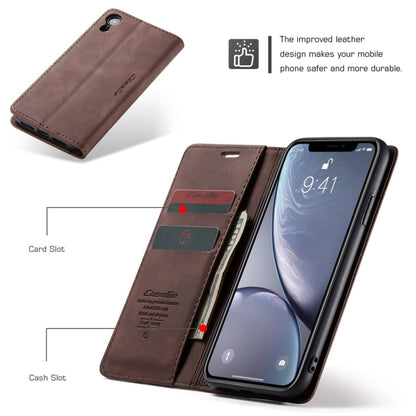 For iPhone XR CaseMe-013 Multifunctional Retro Frosted Horizontal Flip Leather Case with Card Slot & Holder & Wallet(Coffee) - More iPhone Cases by CaseMe | Online Shopping South Africa | PMC Jewellery | Buy Now Pay Later Mobicred