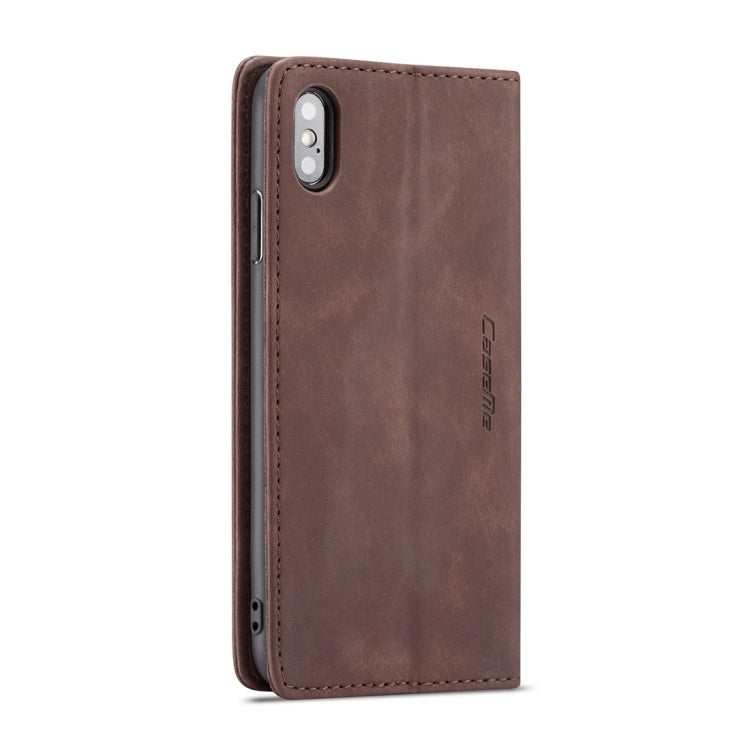 For iPhone X / XS CaseMe-013 Multifunctional Retro Frosted Horizontal Flip Leather Case with Card Slot & Holder & Wallet(Coffee) - More iPhone Cases by CaseMe | Online Shopping South Africa | PMC Jewellery | Buy Now Pay Later Mobicred