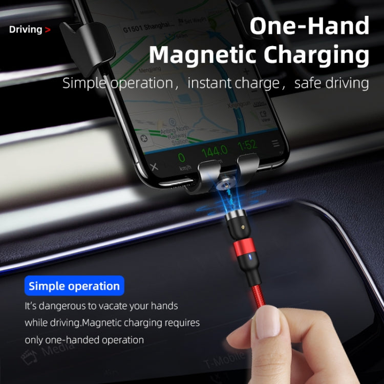 2m 2A Output USB to 8 Pin Nylon Braided Rotate Magnetic Charging Cable(Black) - Charging Cable & Head by PMC Jewellery | Online Shopping South Africa | PMC Jewellery | Buy Now Pay Later Mobicred