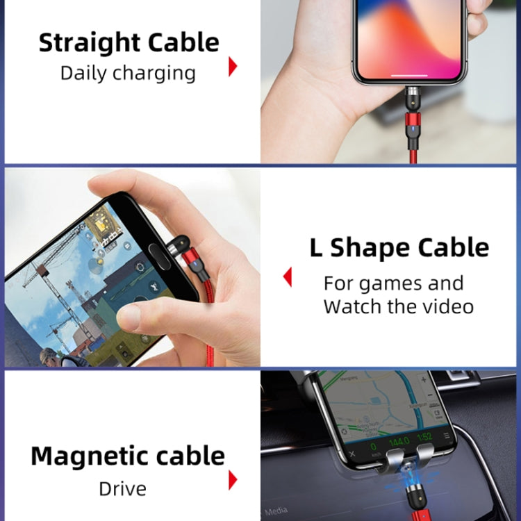 2m 2A Output USB to 8 Pin Nylon Braided Rotate Magnetic Charging Cable(Black) - Charging Cable & Head by PMC Jewellery | Online Shopping South Africa | PMC Jewellery | Buy Now Pay Later Mobicred
