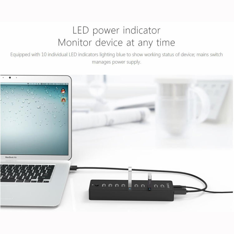 ORICO P10-U2-V1 10 USB 2.0 Ports HUB - USB HUB by ORICO | Online Shopping South Africa | PMC Jewellery | Buy Now Pay Later Mobicred