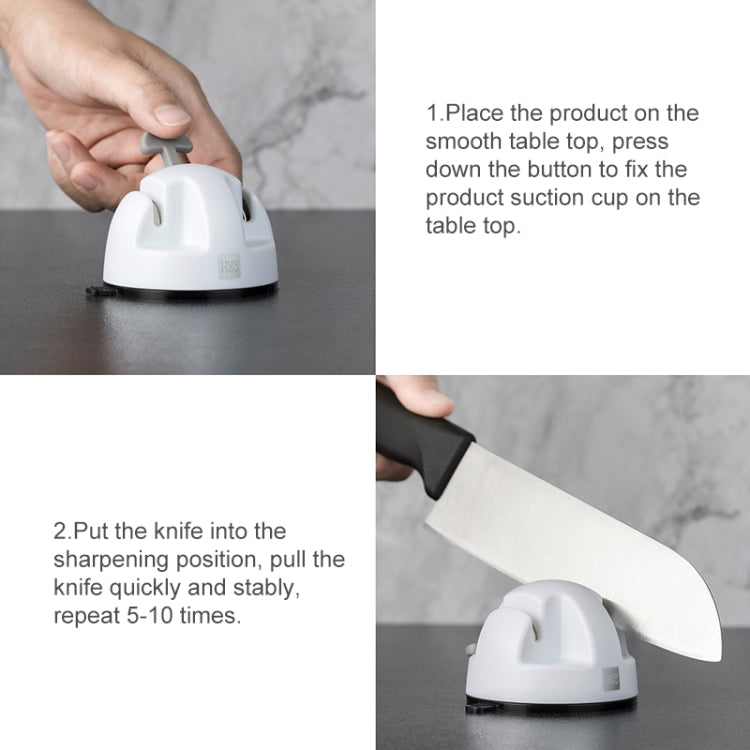 Original Xiaomi Youpin Huohou Kitchen Mini Double Wheel Knife Sharpener (White) - Knife Sharpener by Xiaomi | Online Shopping South Africa | PMC Jewellery | Buy Now Pay Later Mobicred