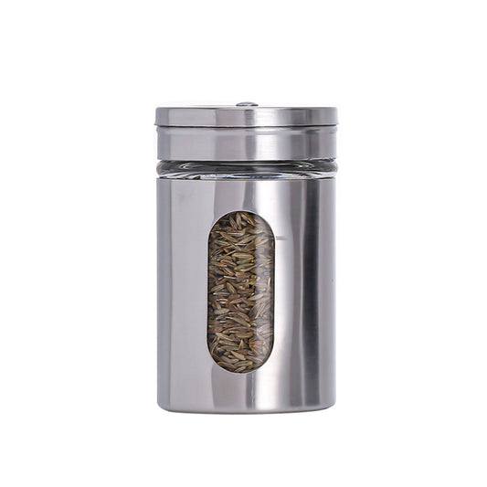 Stainless Steel Glass Seasoning Jar Kitchen Supplies - Condiment Bottles & Hip Flasks by PMC Jewellery | Online Shopping South Africa | PMC Jewellery | Buy Now Pay Later Mobicred