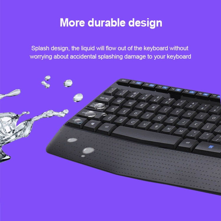 Logitech MK345 Wireless Full-size Keyboard + 2.4GHz 1000DPI Wireless Optical Mouse Set with Nano Receiver(Black) - free shipping - PMC Jewellery - Order now!