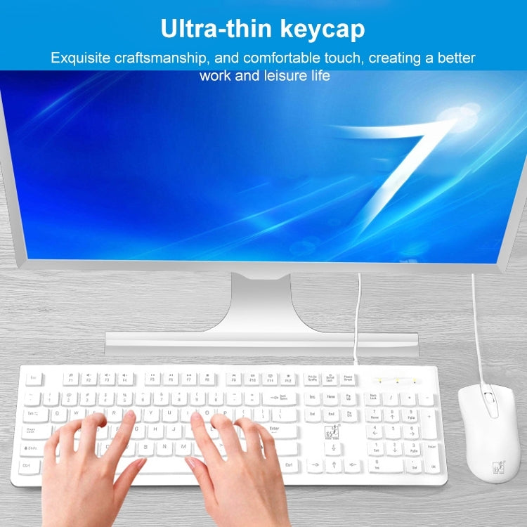 ZGB S500 Square Keycap Wired Keyboard + Mouse Set (Black) - free shipping - PMC Jewellery - Order now!