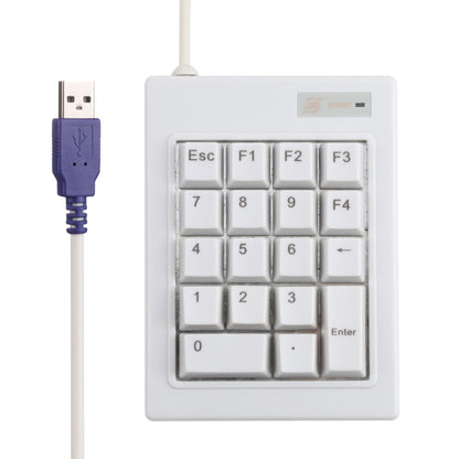 DX-18A 18-keys USB Wired Mechanical Black Shaft Mini Numeric Keyboard (White) - Mini Keyboard by PMC Jewellery | Online Shopping South Africa | PMC Jewellery | Buy Now Pay Later Mobicred