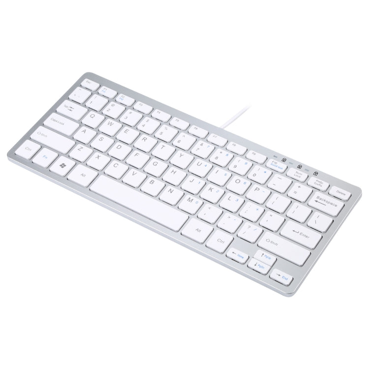 450 78 Keys Ultra-thin USB Wired Keyboard(Silver) - Wired Keyboard by PMC Jewellery | Online Shopping South Africa | PMC Jewellery | Buy Now Pay Later Mobicred